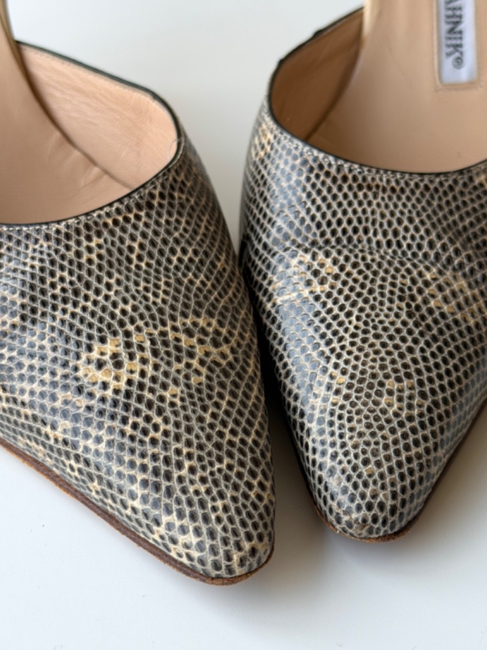 Vintage Manolo Blahnik exotic leather slingback, IT 37, approx. US 6.5–7 - Picture 5 of 13